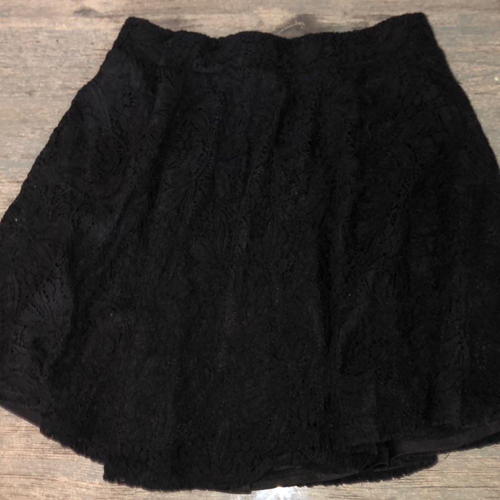Black Lace Skater Skirt